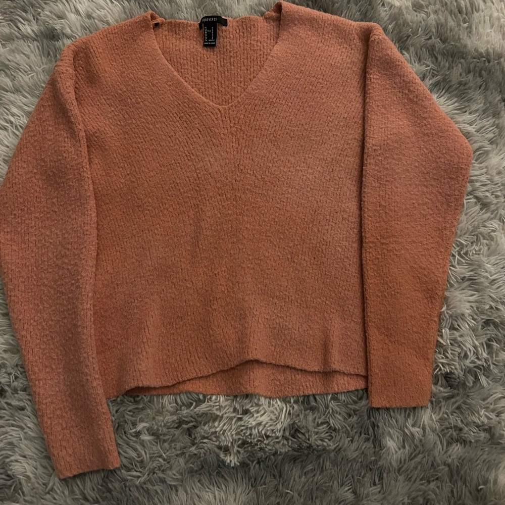 Forever 21 V-Neck Sweater - Coral